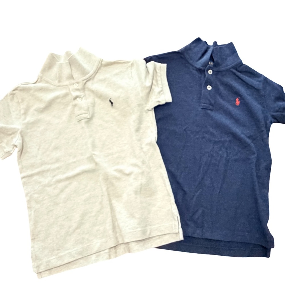 2 Polo by Ralph Lauren Shirts - Cream and navy Blue boys size 7